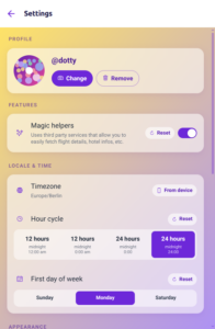 The timezone setting in littledots, defaulting to the device timezone